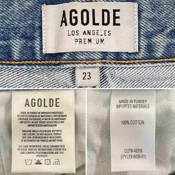 Agolde Parker Vintage Cut Off Distressed Denim High Rise Short Swapmeet 23 - Picture 15 of 16